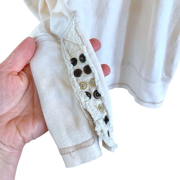 Free People Long Sleeve Patchwork Snap Cuff Top - Picture 5 of 6